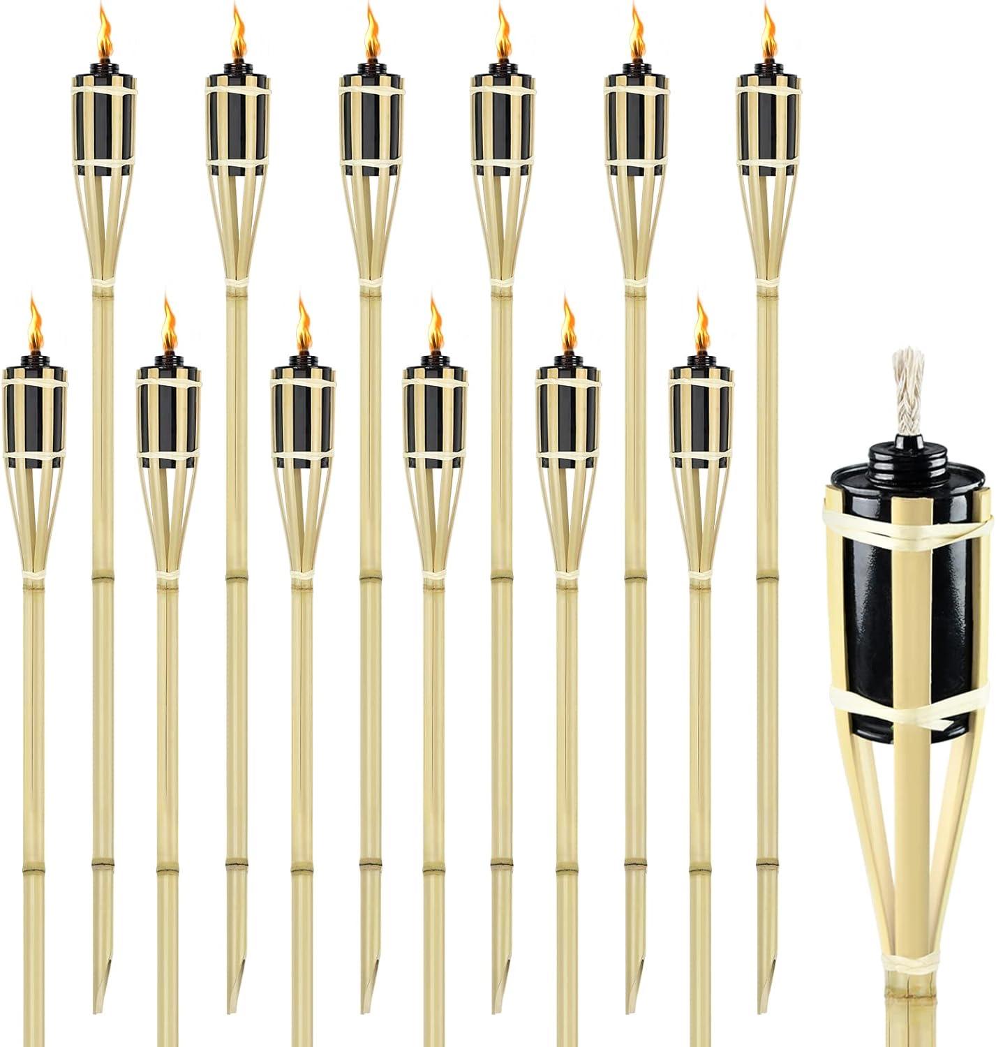 Aufun 12er Bambus-Gartenfackeln 90 cm