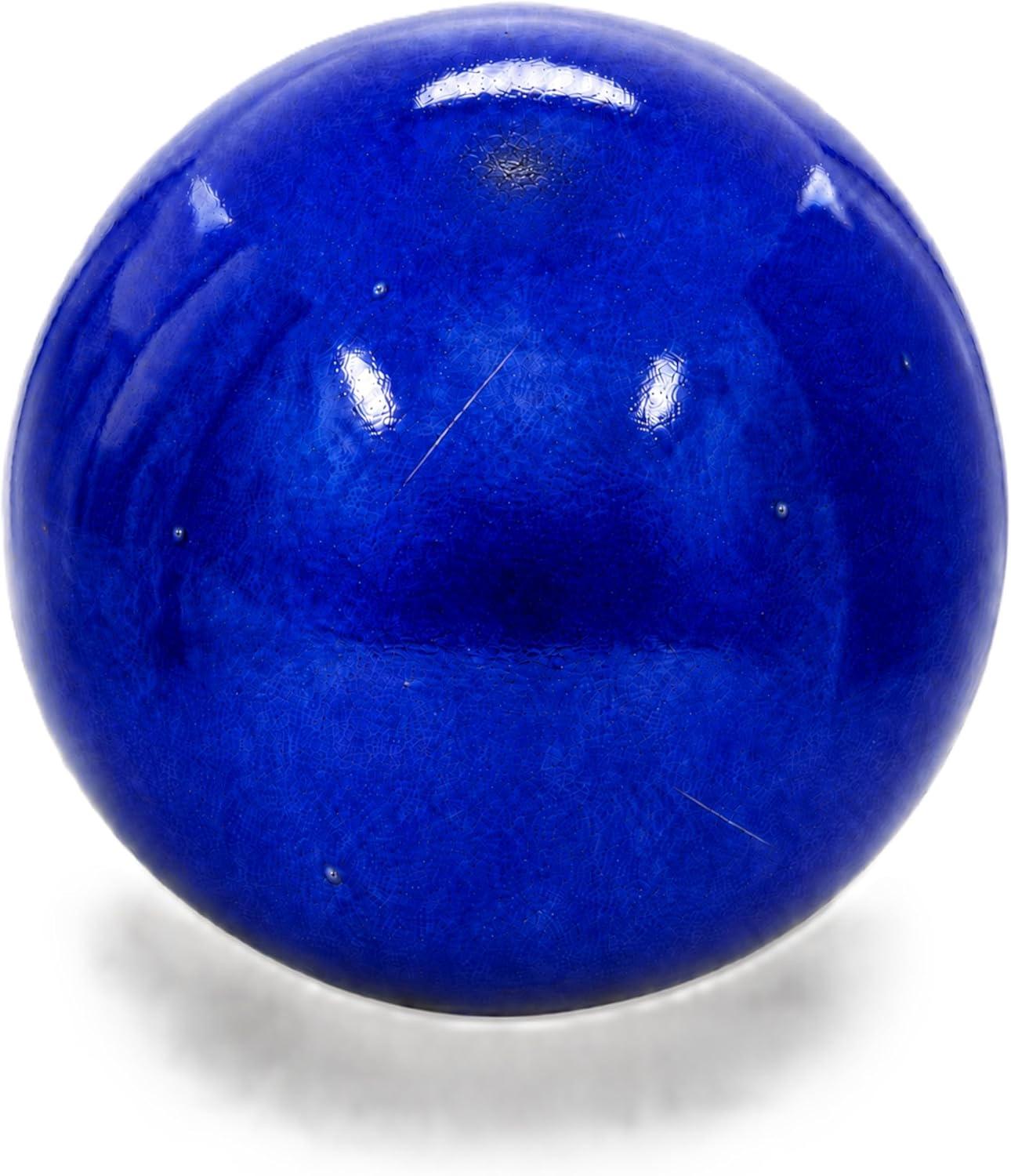 Kerazo Keramik Gartenkugel B-Ware 20 cm blau
