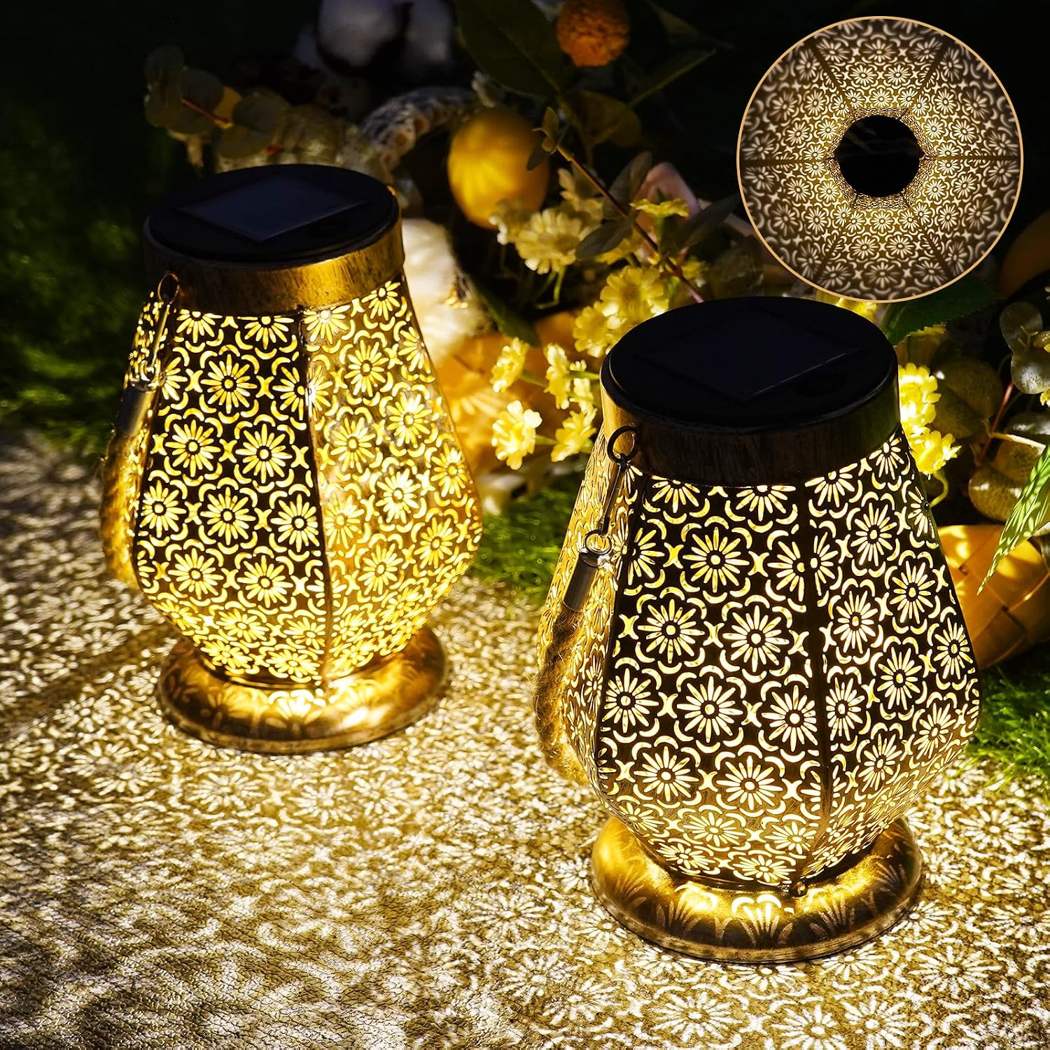 OUILA Solarlaterne Gold 2er-Set