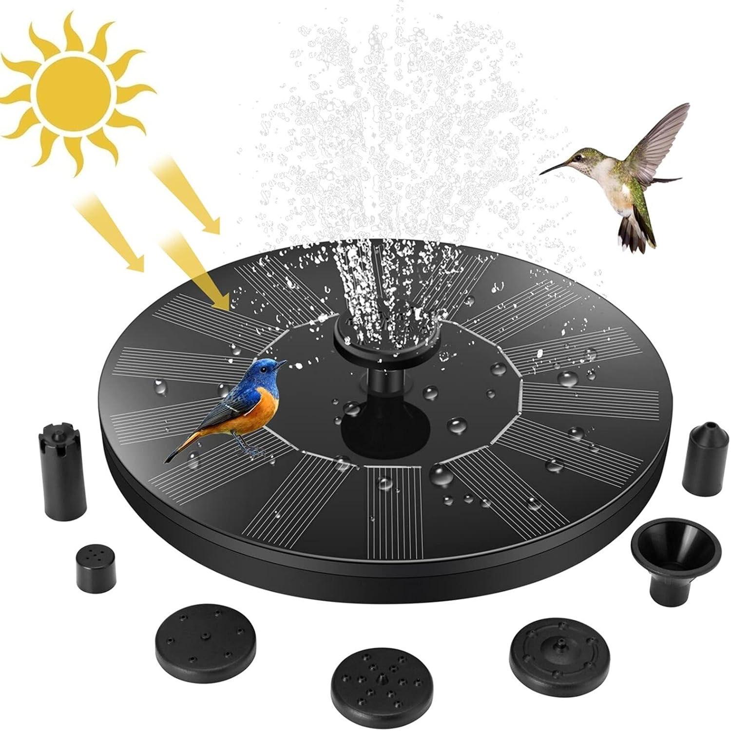 Jsdoin Solar Springbrunnen für Außen, Solarbrunnen für Draussen mit 6 Düsen