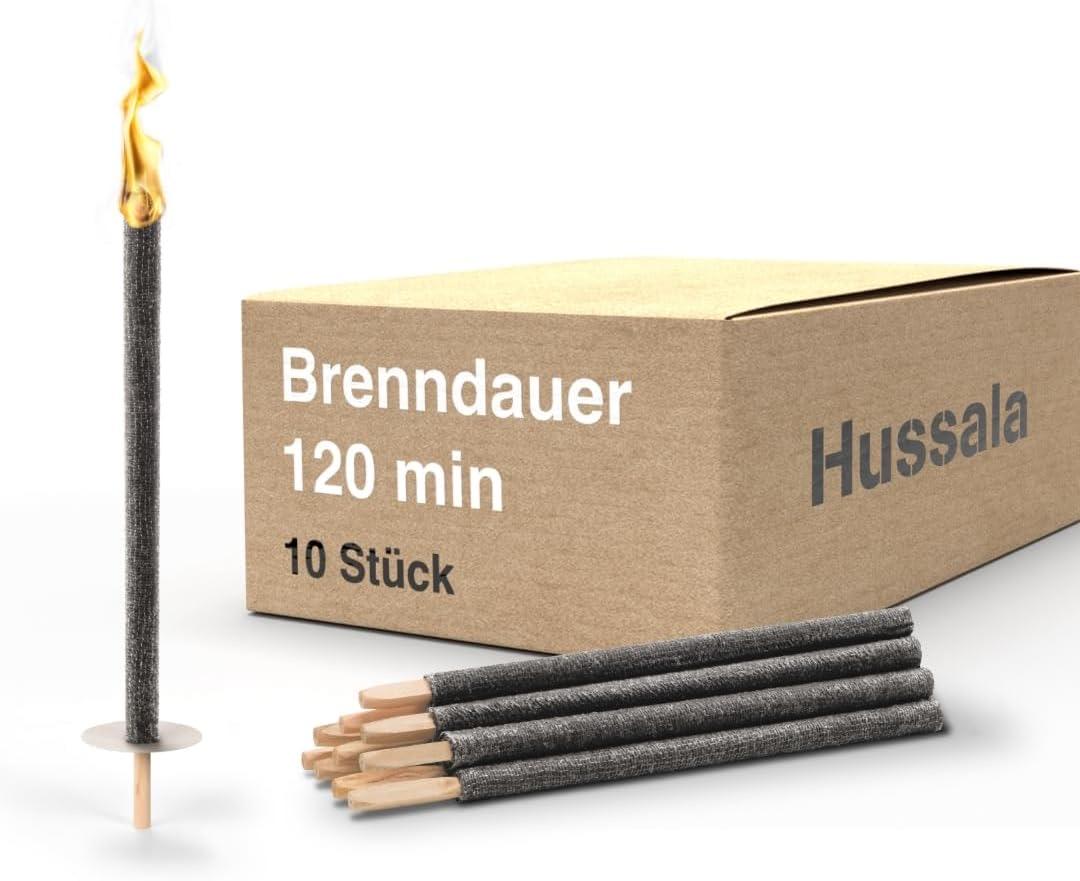 Hussala Diamond 10× Wachsfackeln 120 min