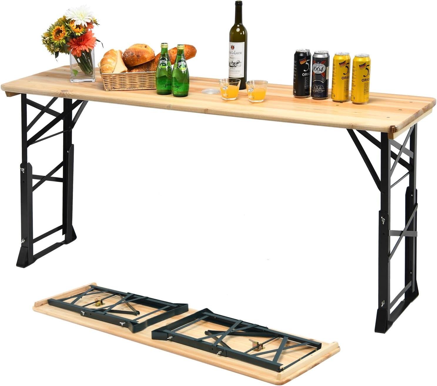 KOMFOTTEU Biertisch höhenverstellbar