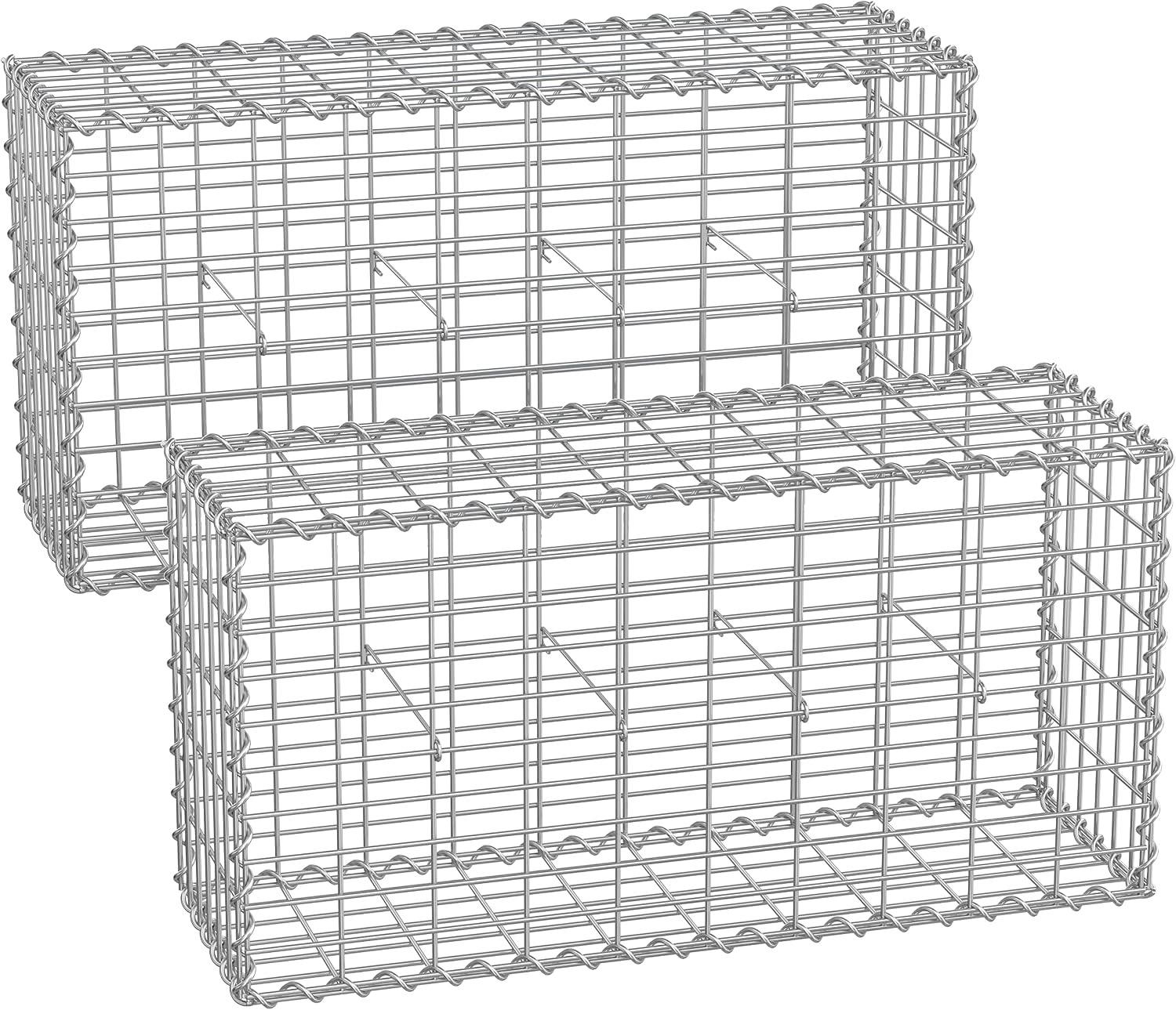 SONGMICS Gabionenkörbe 2er-Set 100×50×30