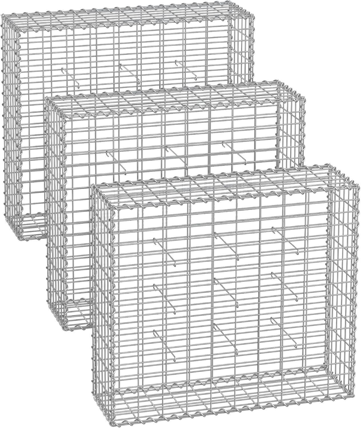 SONGMICS Gabionenkörbe 3er-Set 100×90×30