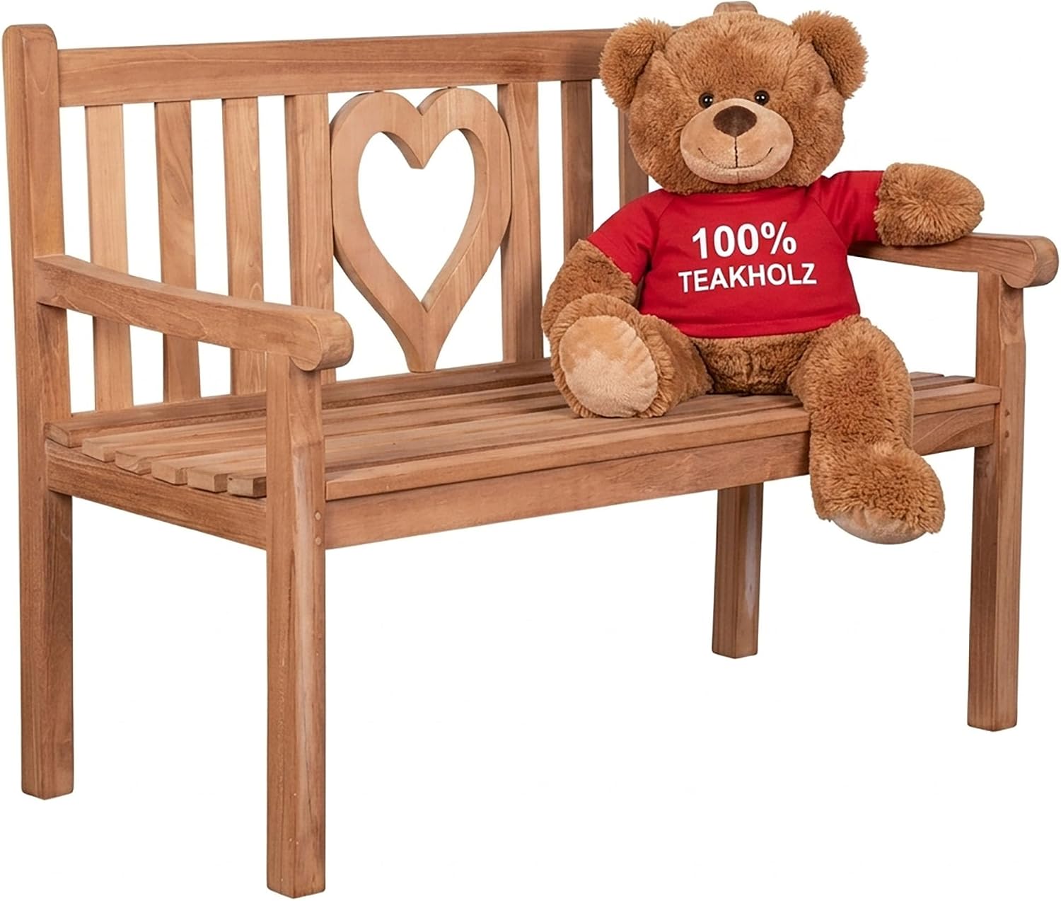 MR. DEKO Teak Herz-Motiv 120 cm