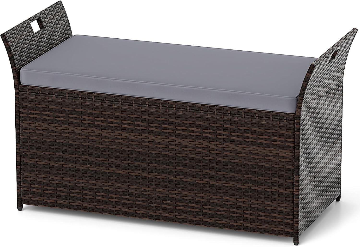 COSTWAY Polyrattan 260 l mit Kissen