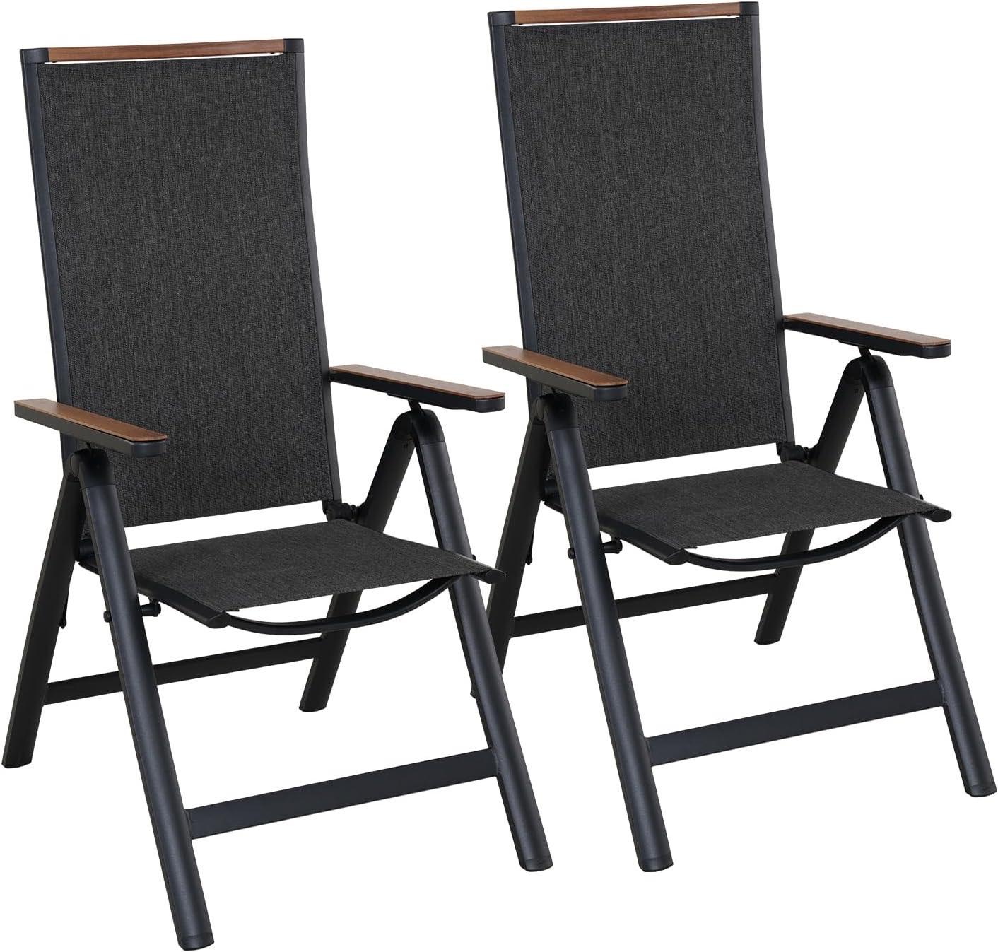 Grand patio Klappstuhl 2er Schwarz