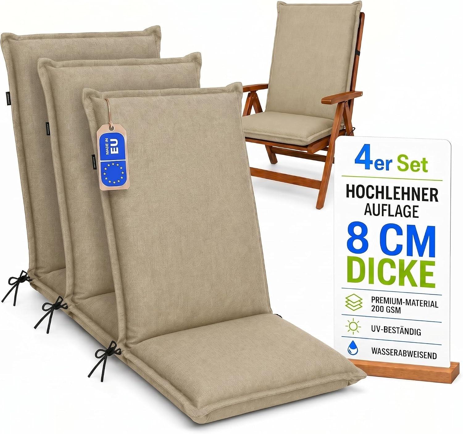Pillows24 Hochlehner 4er Set 120×50×8 cm