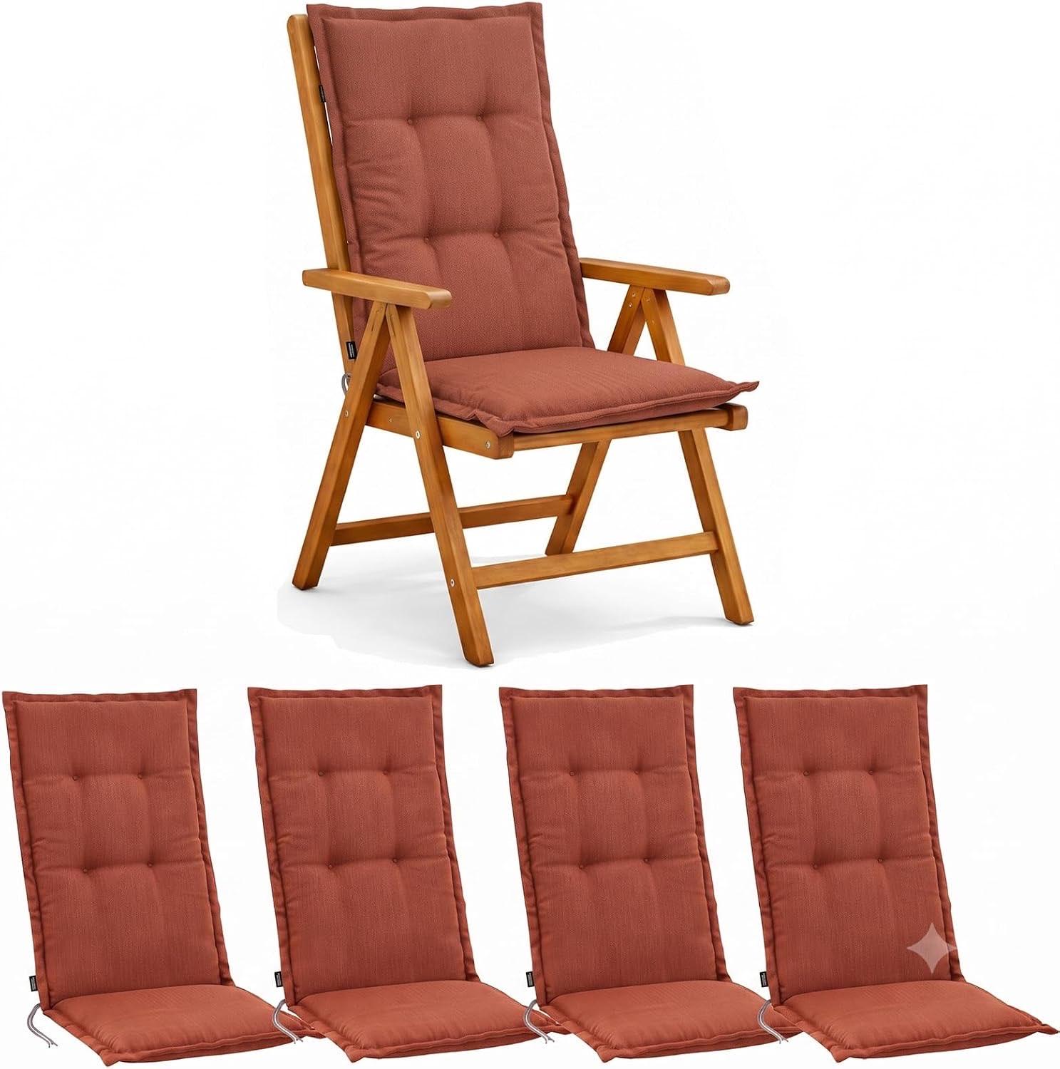 BURI Hochlehner 4er Set Terrakotta 120×48×6 cm