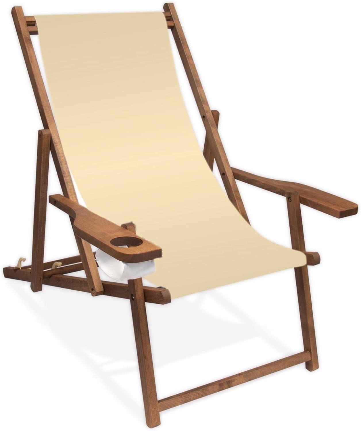 Promo Trade Liegestuhl Naturweiß