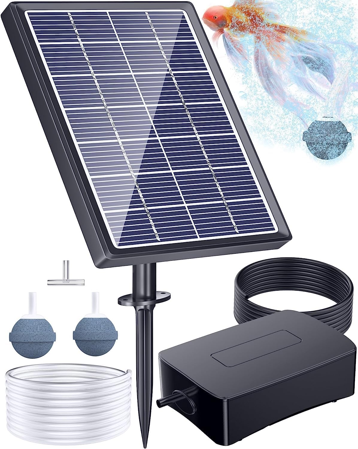 Biling 2,5W Solar Teichbelüfter Sauerstoffpumpe für Teiche bis 600 Liter
