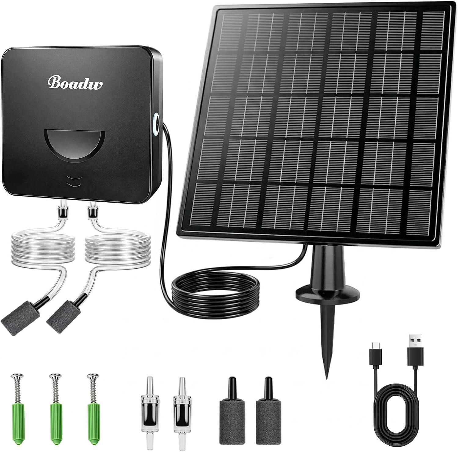 6W Solar Teichbelüfter mit 4400 mAh Akku, Belüftungssets für Gartenteich