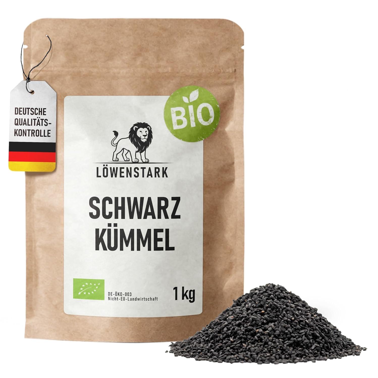 Löwenstark Bio Schwarzkümmel 1 kg – Testsieger Schwarzkümmelsamen
