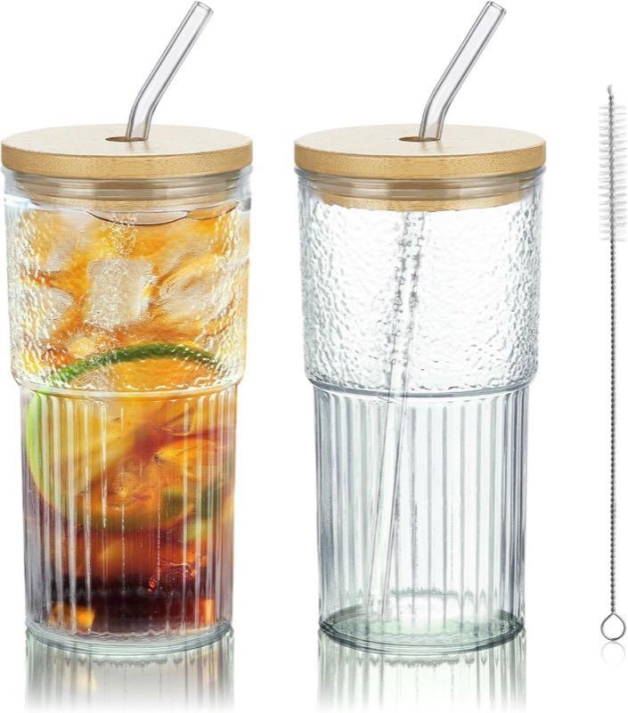 Joeyan 720 ml Rippenglas 2er