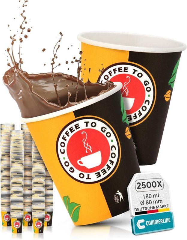 Commerline Pappbecher 180 ml 2500er