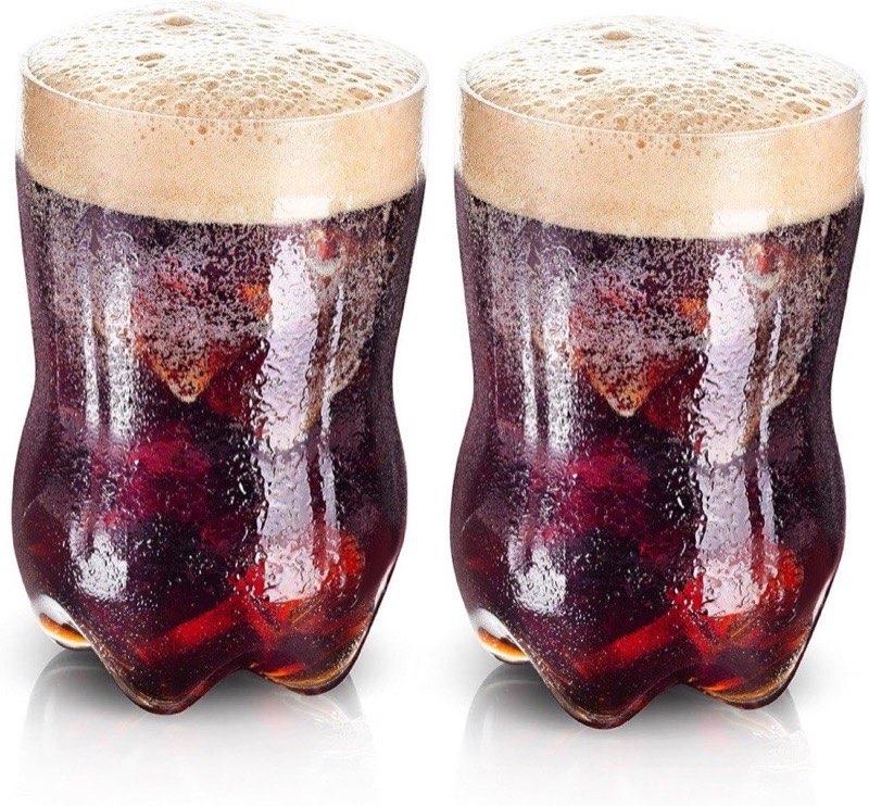 BARGRIN 2×750 ml Cola-Flaschen-Trinkgläser