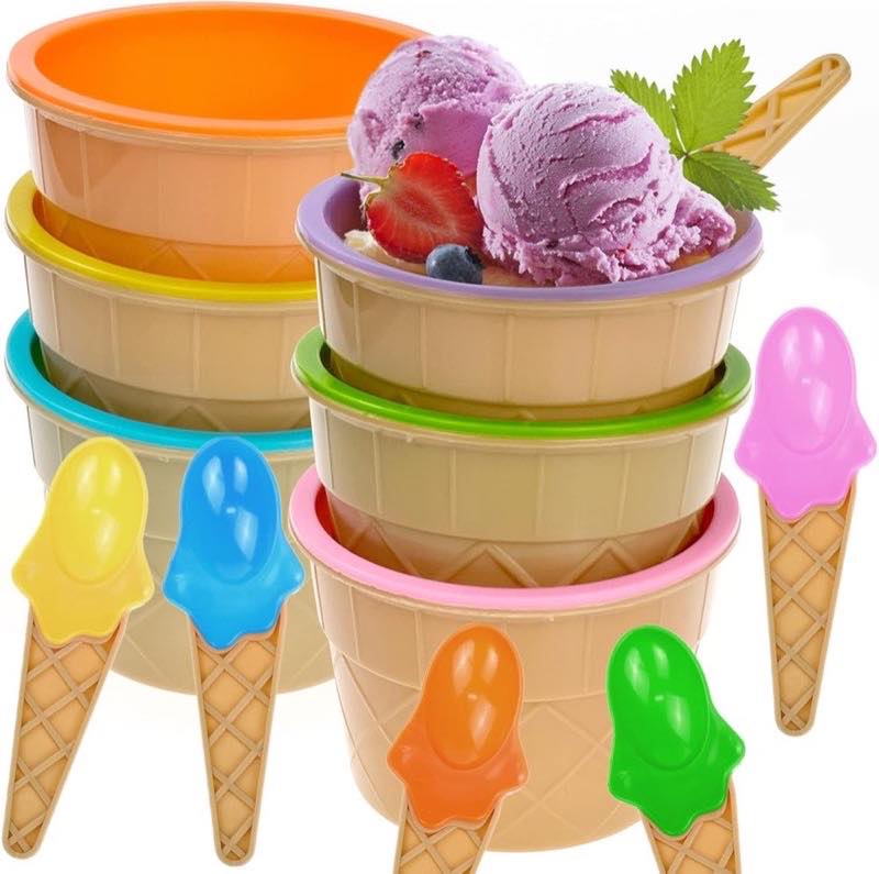 Fizleca Fizleca Kunststoff-Eisschalen Waffel 6×280 ml