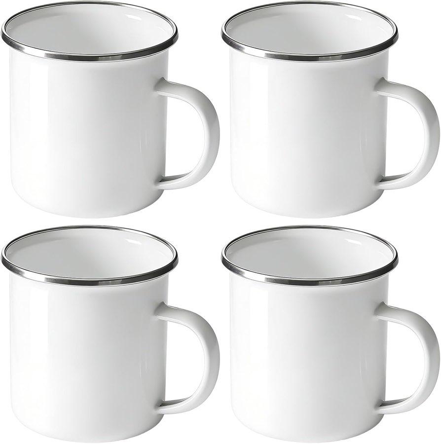 Behogan Emaille 4×350 ml Weiß