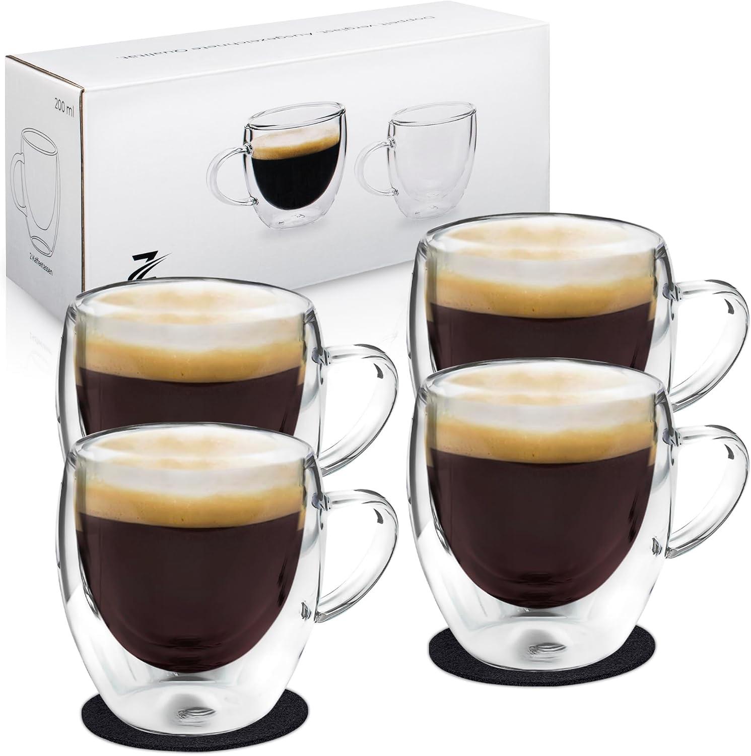 Zobel Zobel Espressogläser doppelwandig 80 ml 4er mit Henkel