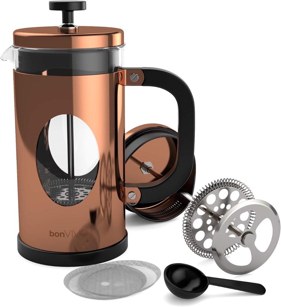 bonVIVO French Press 1 l Kupferoptik