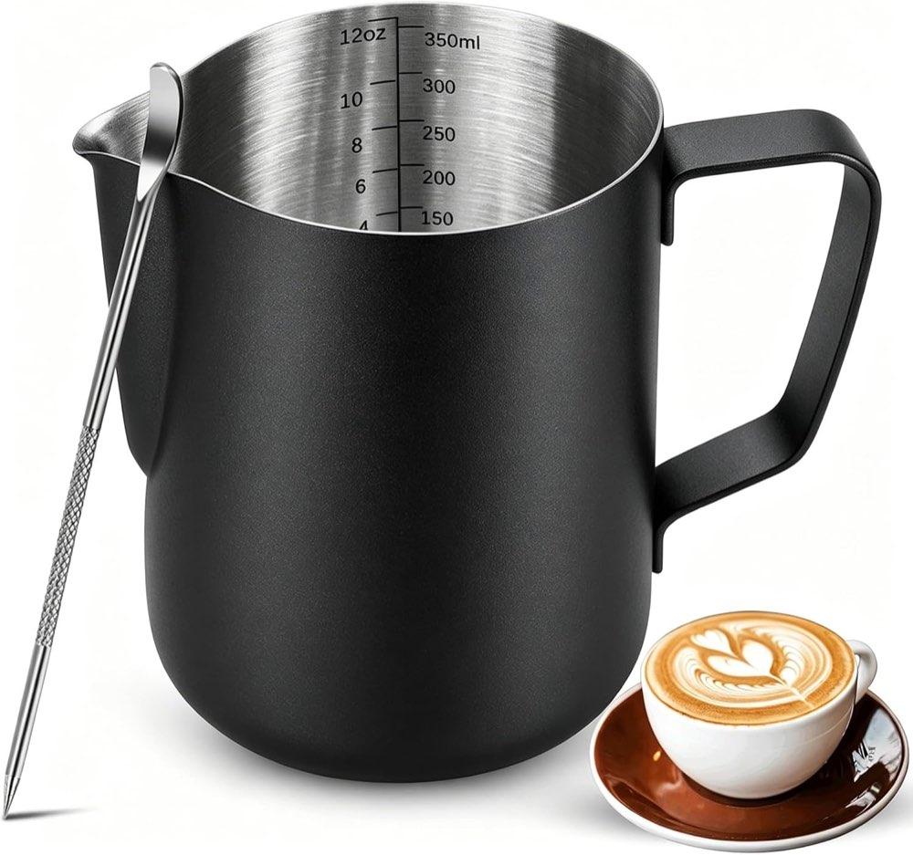 NewGF Milchkännchen Edelstahl 350 ml schwarz