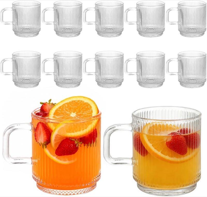 LDHHYH Teegläser geriffelt 340 ml 12er