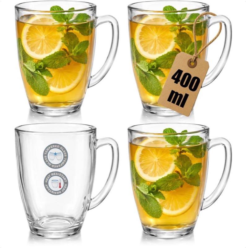 com-four Teegläser 400 ml 4er gehärtet