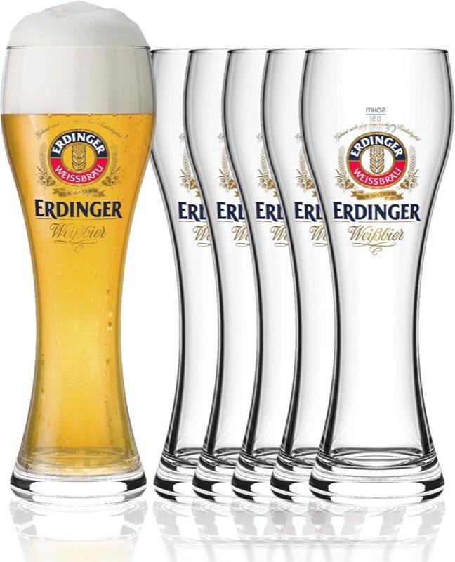 Sahm ERDINGER Weizenbierglas 0,5 l 6er