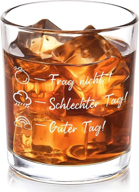 Joymaking Whiskyglas Spruch „Frag nicht“
