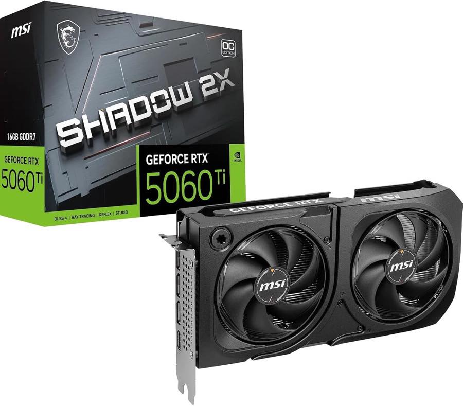 MSI GeForce RTX 5060 Ti 16G Shadow 2X OC Plus