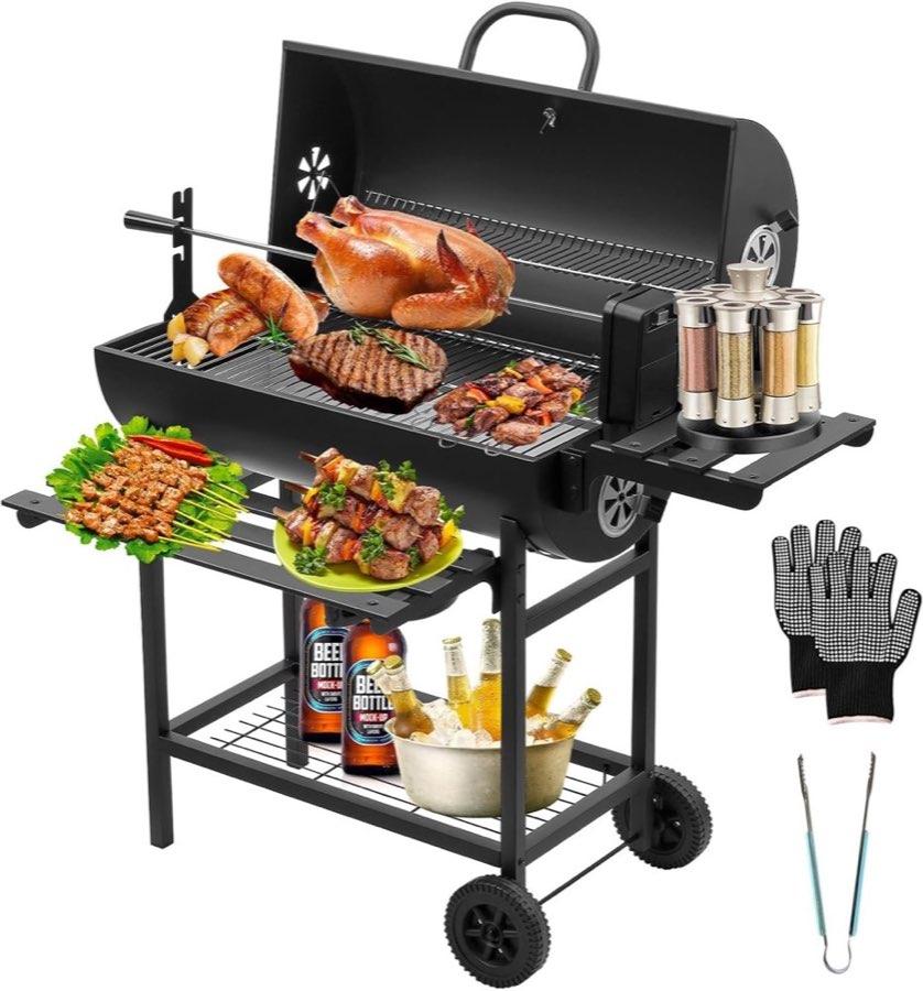 TEENO Holzkohlegrill XXL mit Hähnchengrill