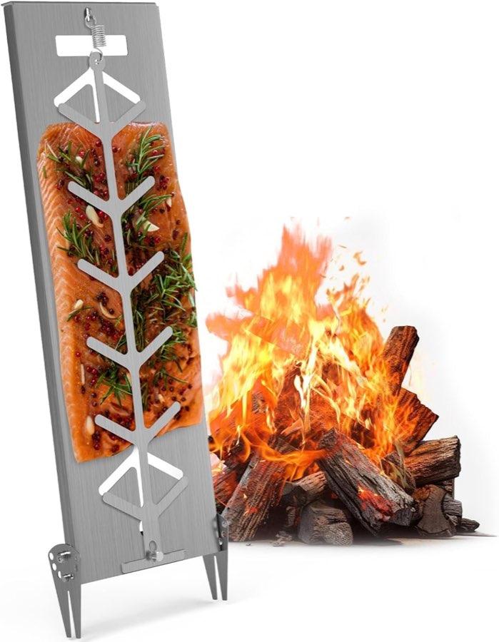 Delixike Flammlachsbrett Edelstahl 55 × 18