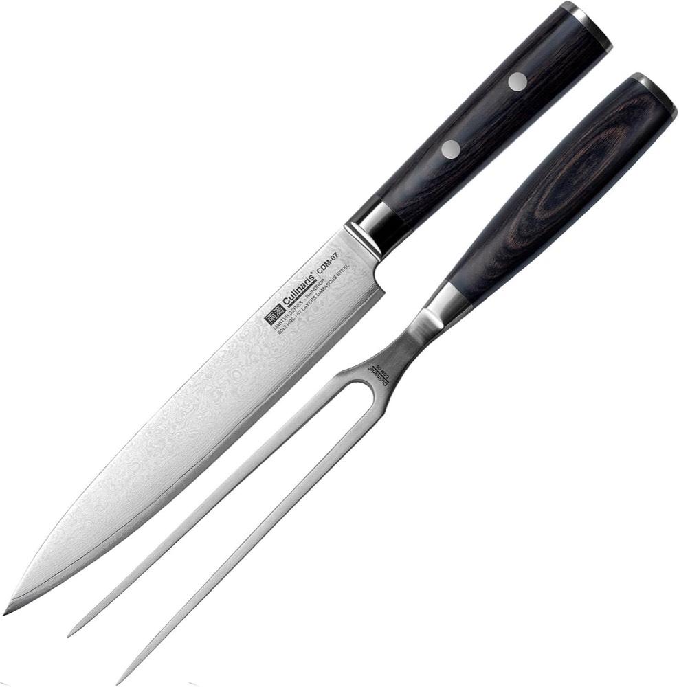 Culinaris Tranchierset Damast + Gabel