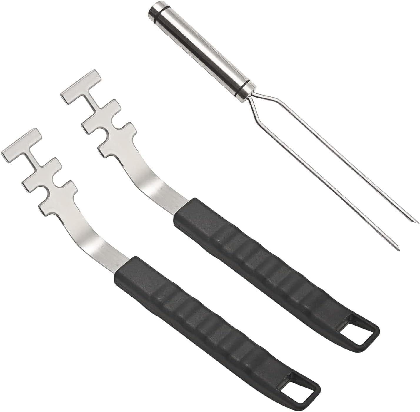 HSUYUN Grillrostheber 2×27 cm + Gabel
