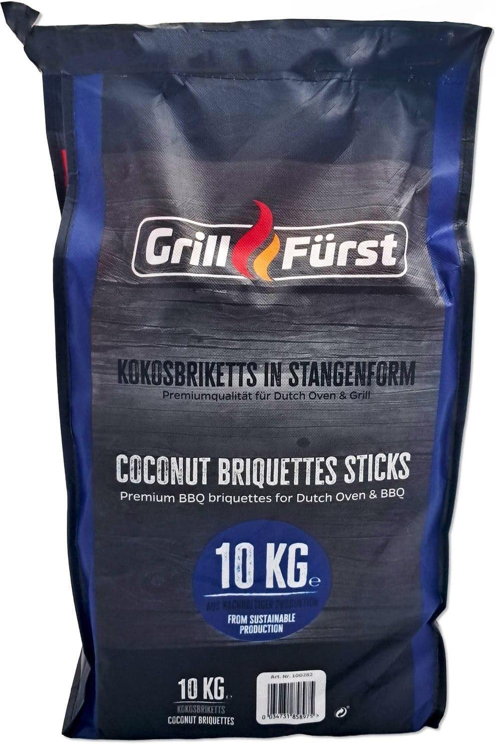 Grillfürst Kokosbriketts Stangen 10 kg