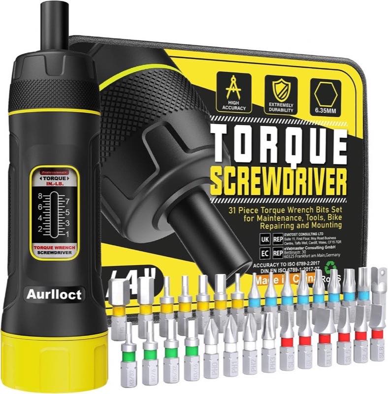Aurlloct Drehmomentschraubendreher 1–8 Nm 31-tlg.