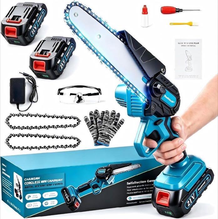 UNGY Mini Kettensäge 6 Zoll Dual-Akku