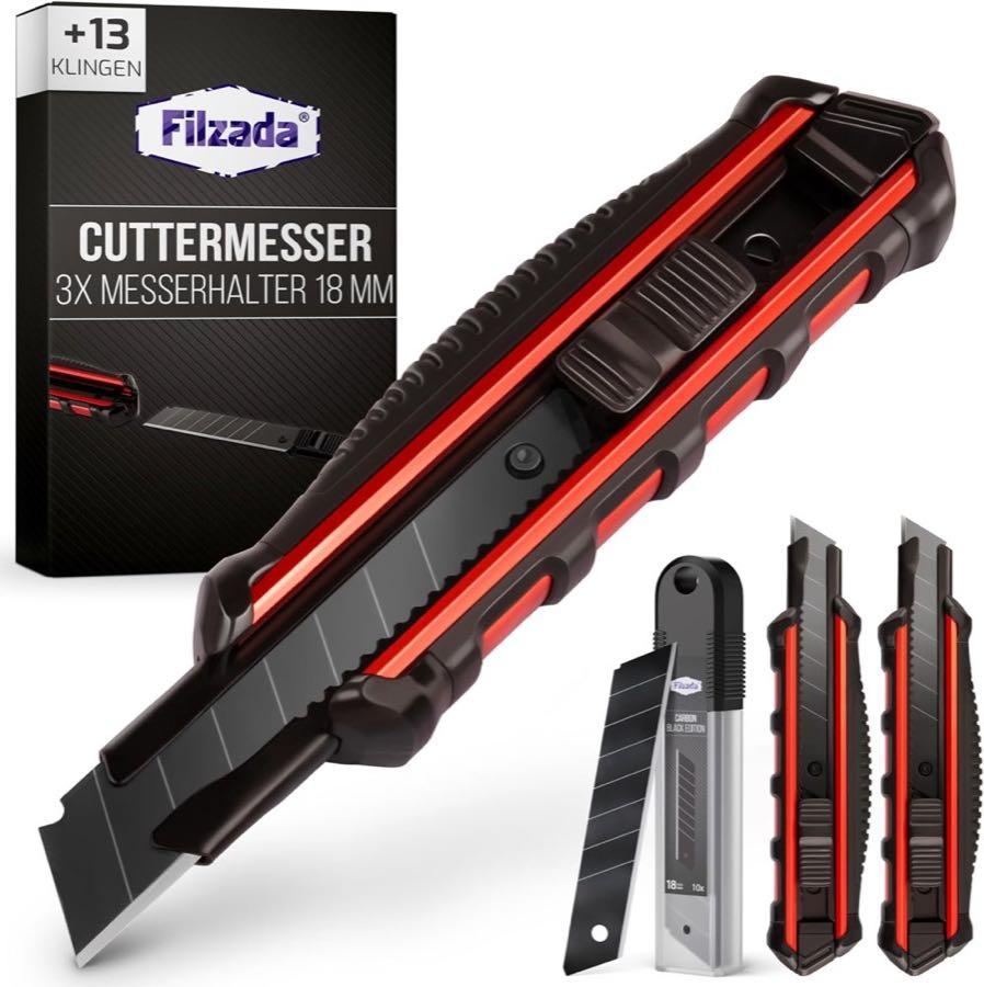 Filzada 3× Cuttermesser 18 mm + 13 Klingen