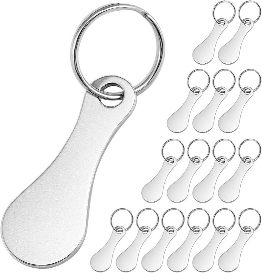 QWORK 16 Stück Einkaufswagenlöser Edelstahl