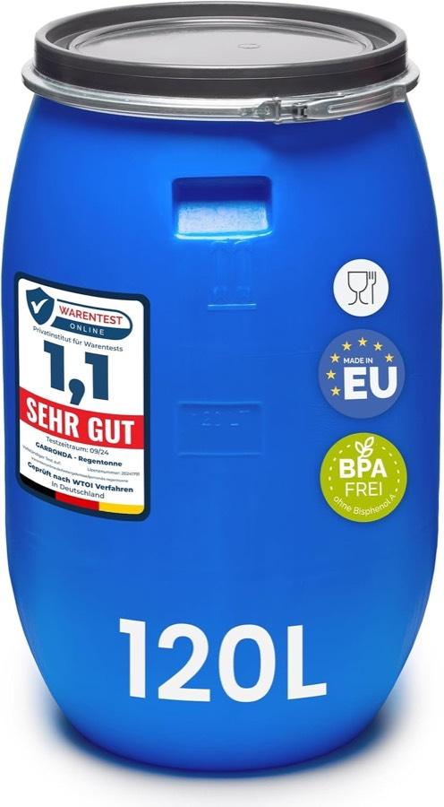 Garronda 120 L Regentonne Weithalsfass blau