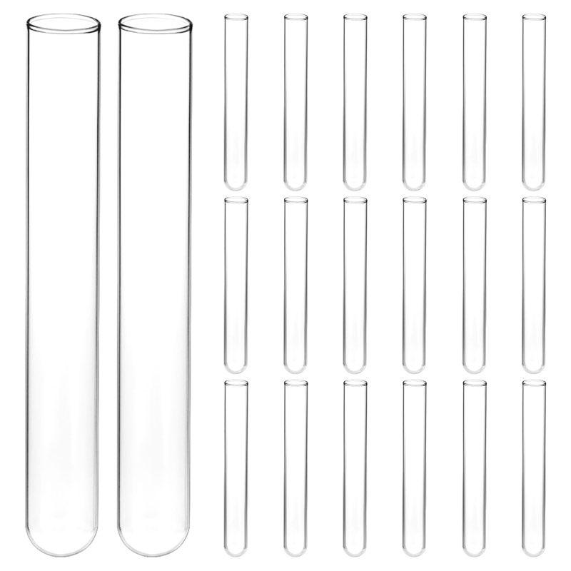 QWORK 20 Glas-Reagenzgläser 20×150 mm Rundboden