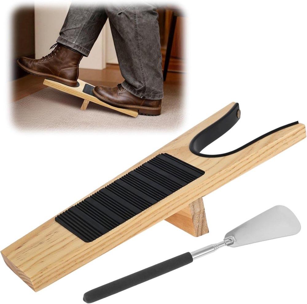 Goshoppers Set: Holz-Stiefelknecht + Teleskop-Schuhlöffel