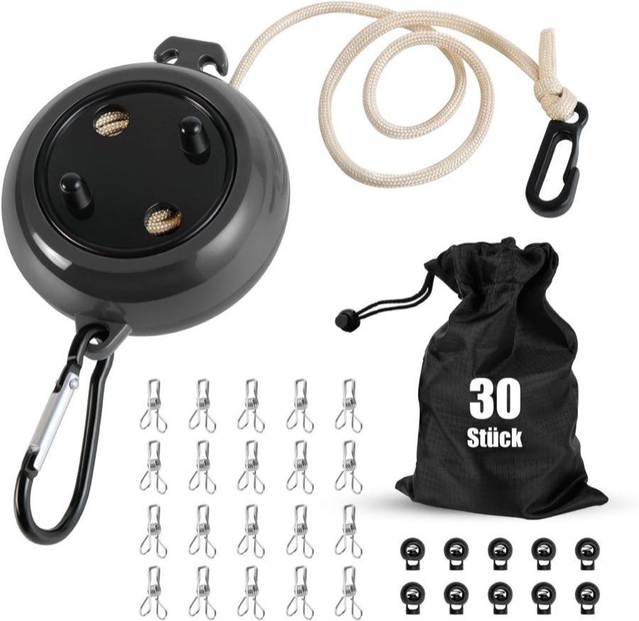 Heatigo Camping-Wäscheleine 10 m Schwarz