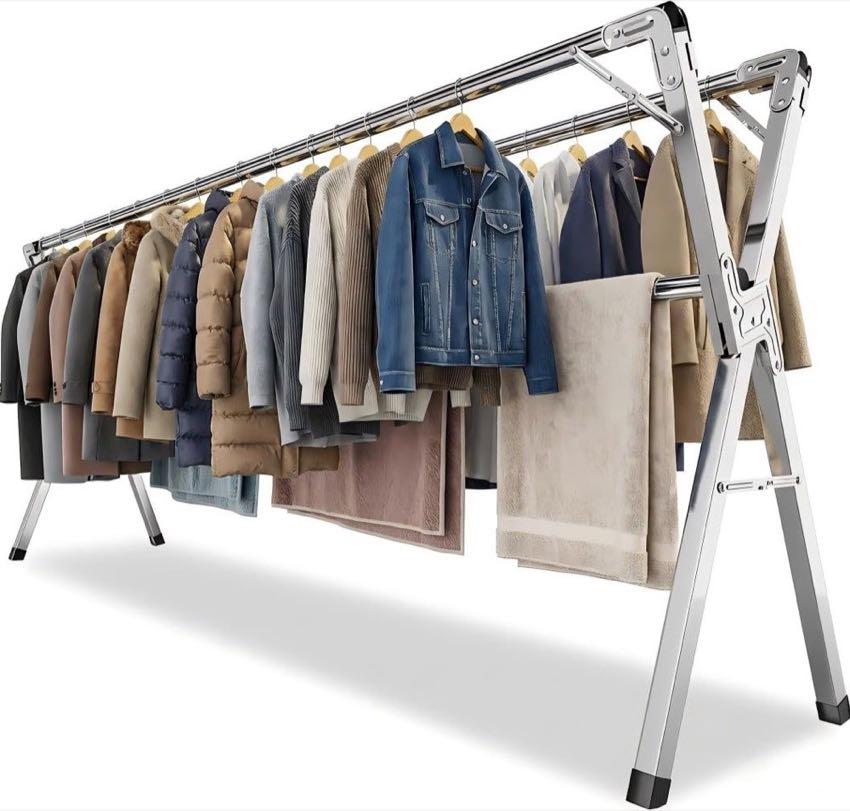Orgahome Edelstahl X-Wäscheständer 140–240 cm