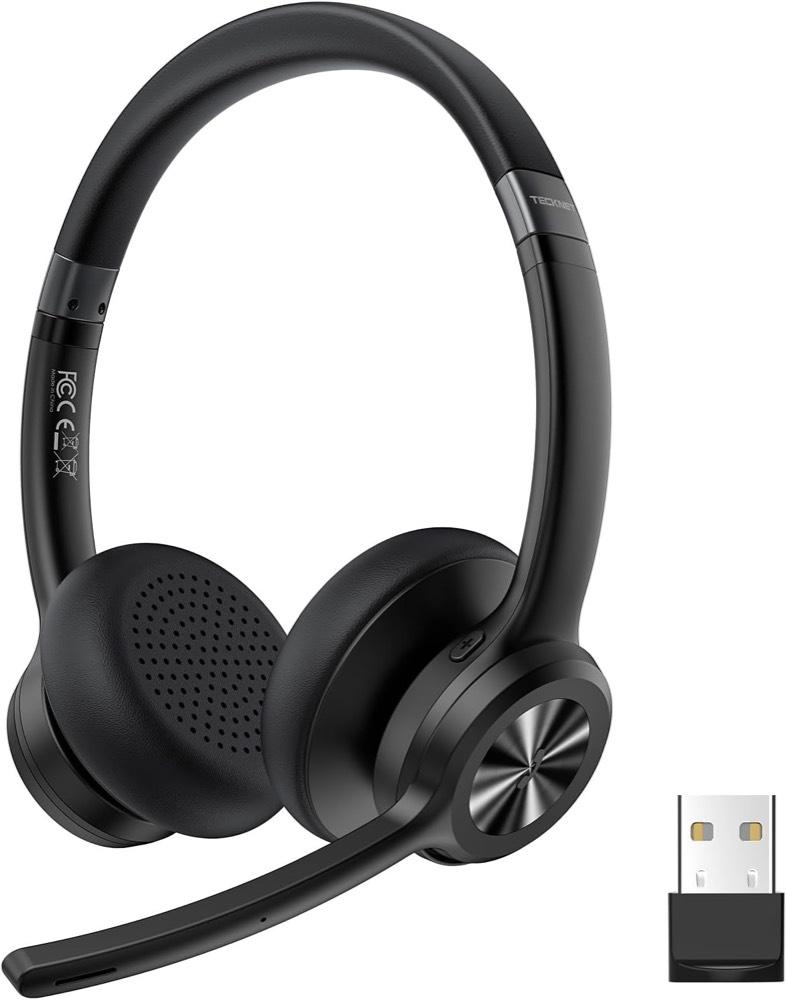 TECKNET Bluetooth Headset mit Mikrofon und USB-Dongle Produktbild – Testsieger