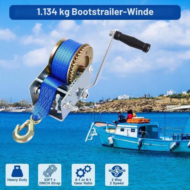 Gurtwinde Produktbild – Handwinde mit Gurt für Trailer und Boot