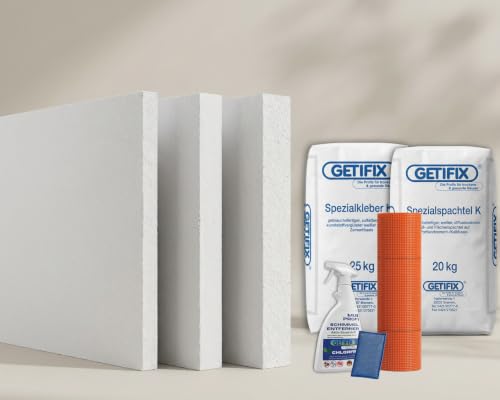 GETIFIX Klimaplatte-Set vorgrundiert, Kalziumsilikatplatten für 5 m²