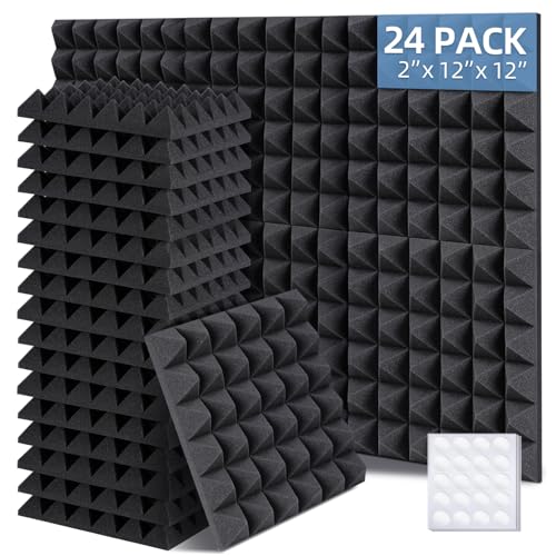 Ohuhu Pyramidenschaum 24 Stück, 30 × 30 × 5 cm, mit Klebern