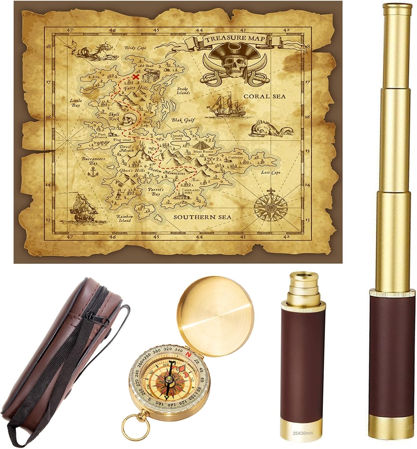 Laupha Spyglass 25×30 mit Schatzkarte