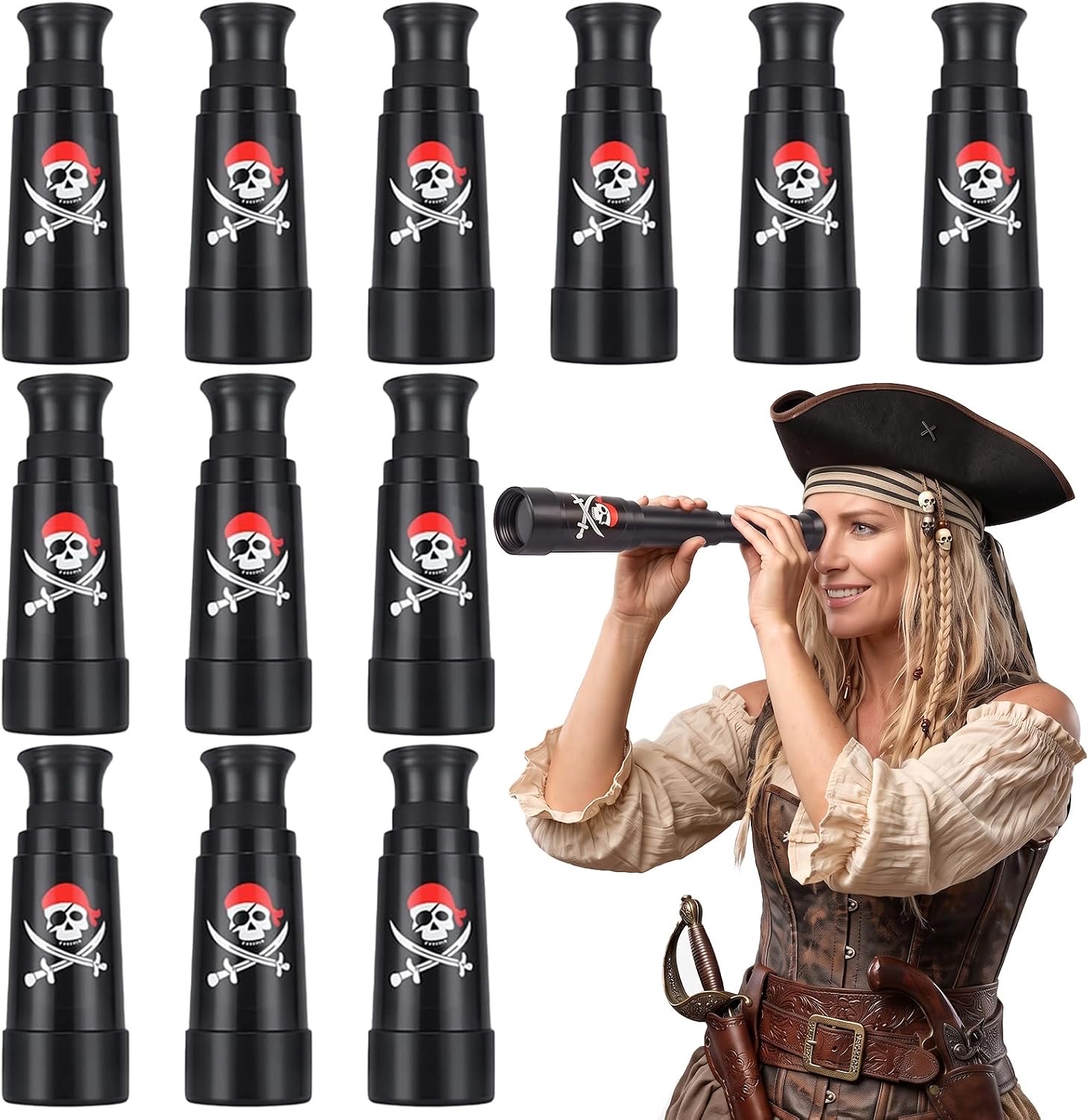 Mini-Piratenfernrohr 12er-Set